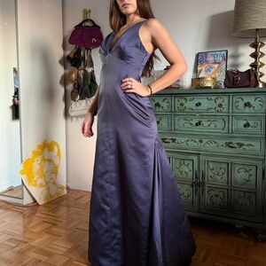 Vera Wang Purple Full-Length Designer Dress
